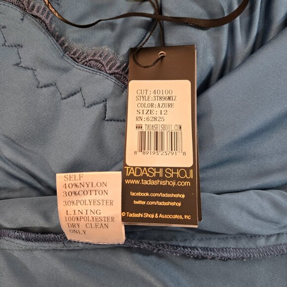 TADASHI SHOJI Special Occasions Embellished AZURE Sheath Dress Size 12 NEW TAGS! - Picture 14 of 17